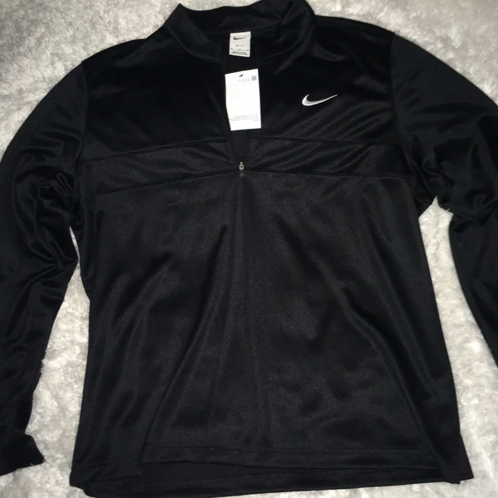 Nike Dri Fit Black Ice Men’s 1/4 Zip Performance Long Sleeves Shirt sz XL